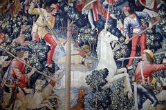 New York Cloisters 56 017 Unicorn Tapestries - The Unicorn Is Attacked Close Up - Netherlands 1495-1505.jpg